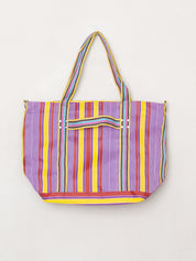 The Goa Recycled Nylon Travel Tote - Candy Stripe