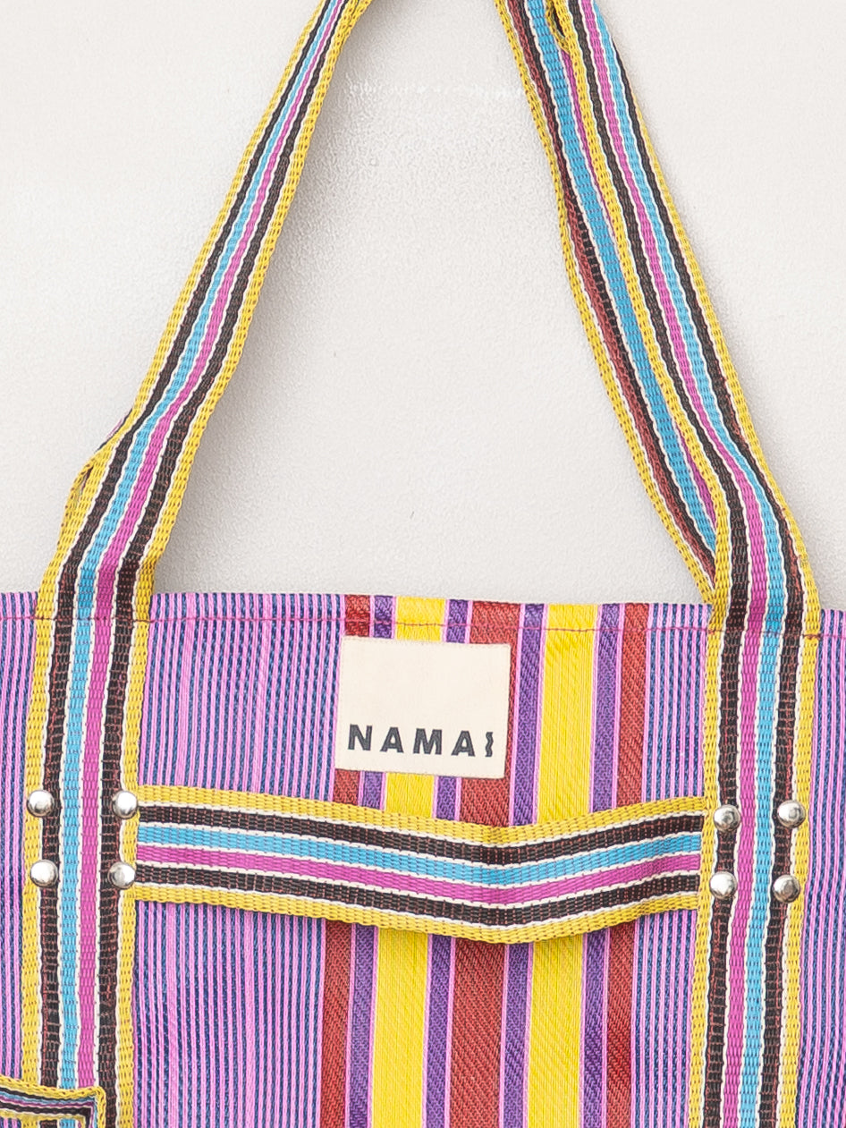The Goa Recycled Nylon Travel Tote - Candy Stripe