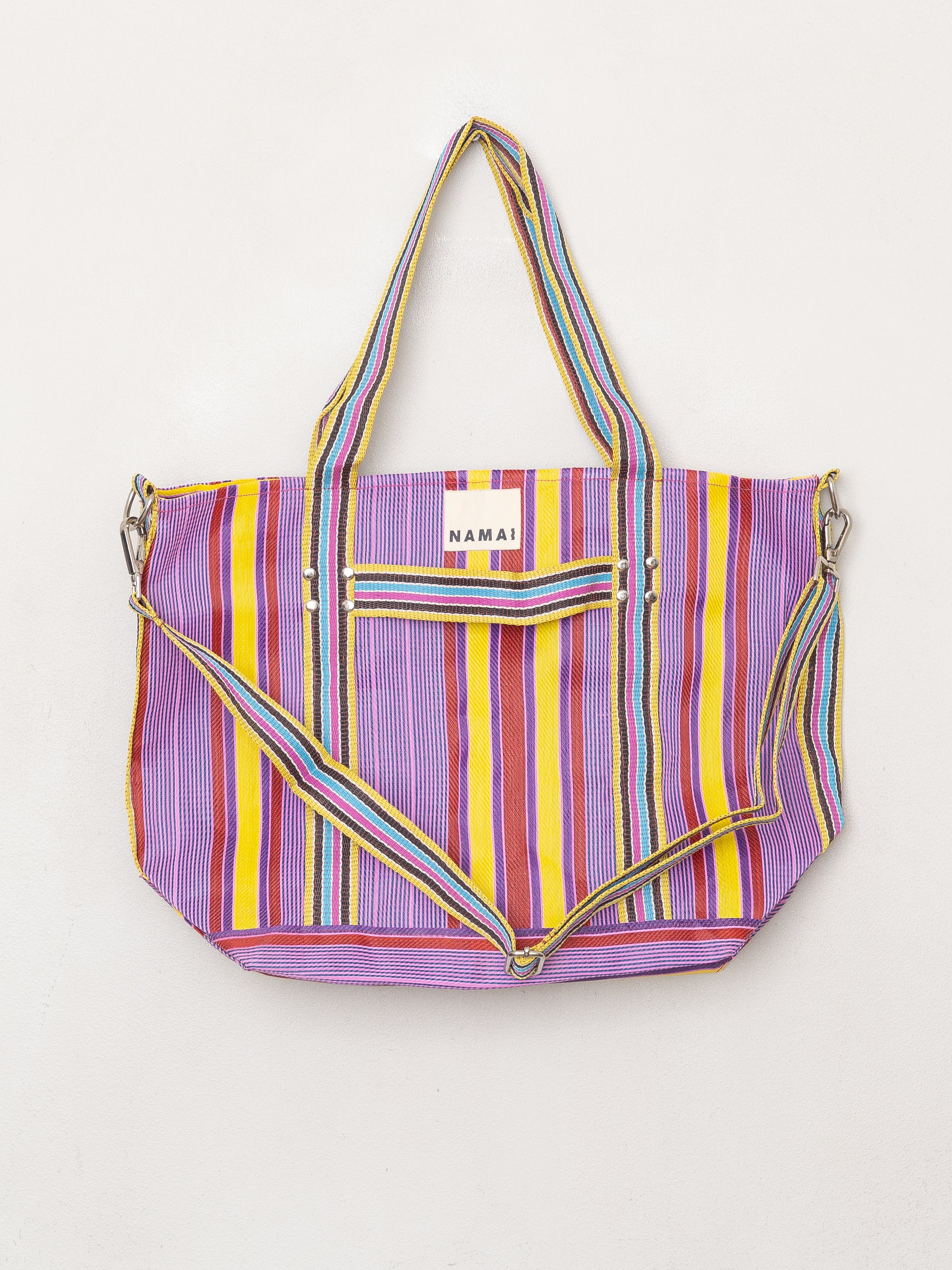 The Goa Recycled Nylon Travel Tote - Candy Stripe