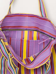 The Goa Recycled Nylon Travel Tote - Candy Stripe
