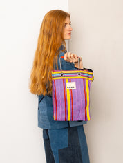 The Goa Mini Market Recycled Nylon Tote Bag - Candy Stripe