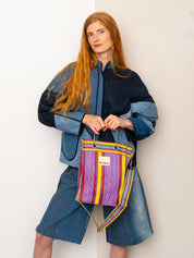 The Goa Mini Market Recycled Nylon Tote Bag - Candy Stripe