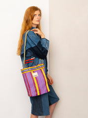 The Goa Mini Market Recycled Nylon Tote Bag - Candy Stripe