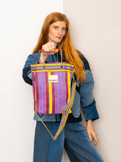 The Goa Mini Market Recycled Nylon Tote Bag - Candy Stripe
