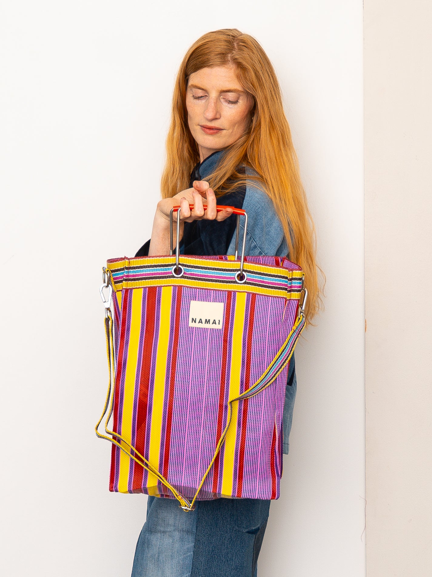 The Goa Market Recycled Nylon Tote Bag - Candy Stripe