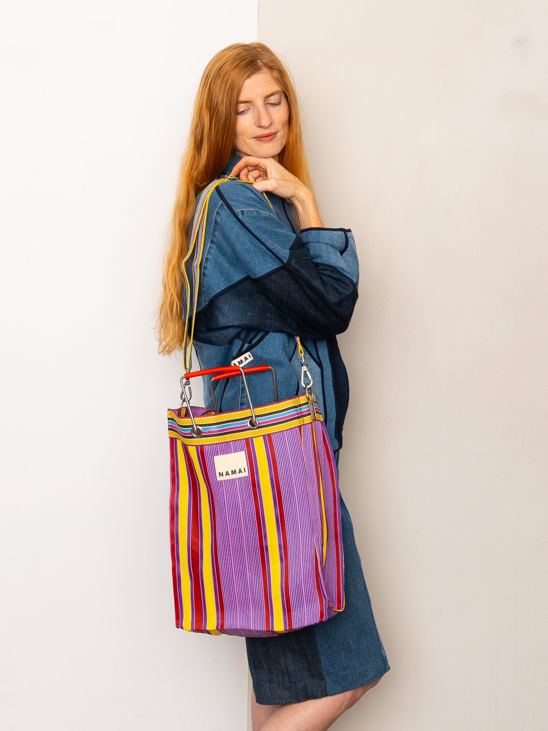 The Goa Market Recycled Nylon Tote Bag - Candy Stripe
