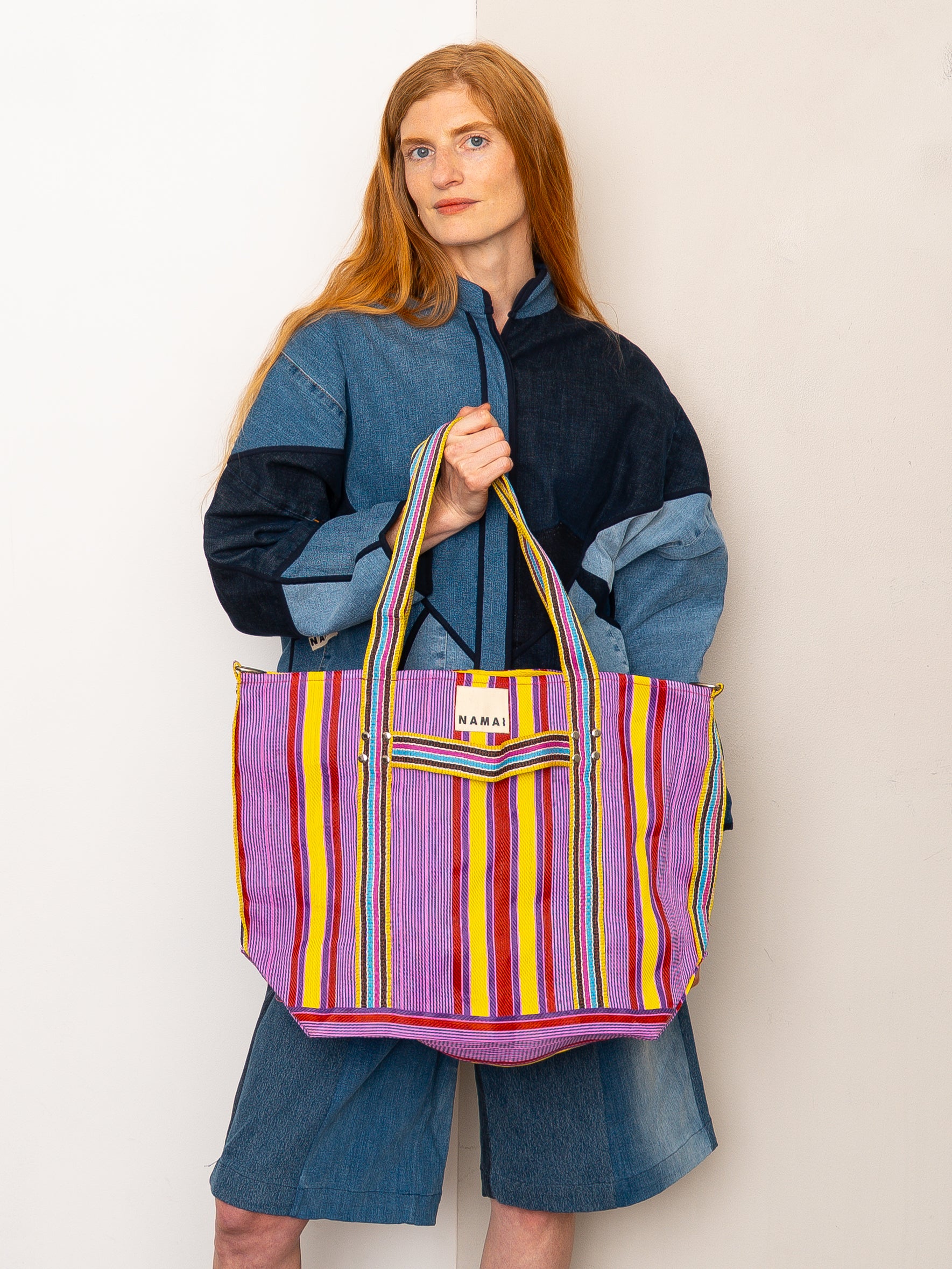 The Goa Recycled Nylon Travel Tote - Candy Stripe