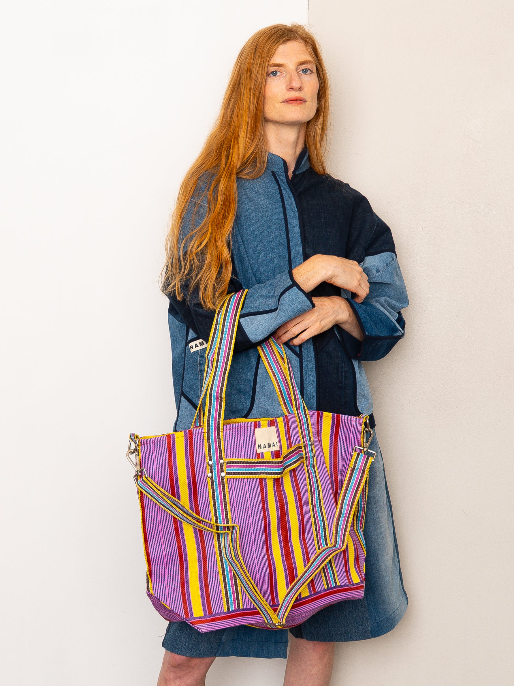 The Goa Recycled Nylon Travel Tote - Candy Stripe