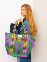 The Goa Recycled Nylon Travel Tote - Grape Verde