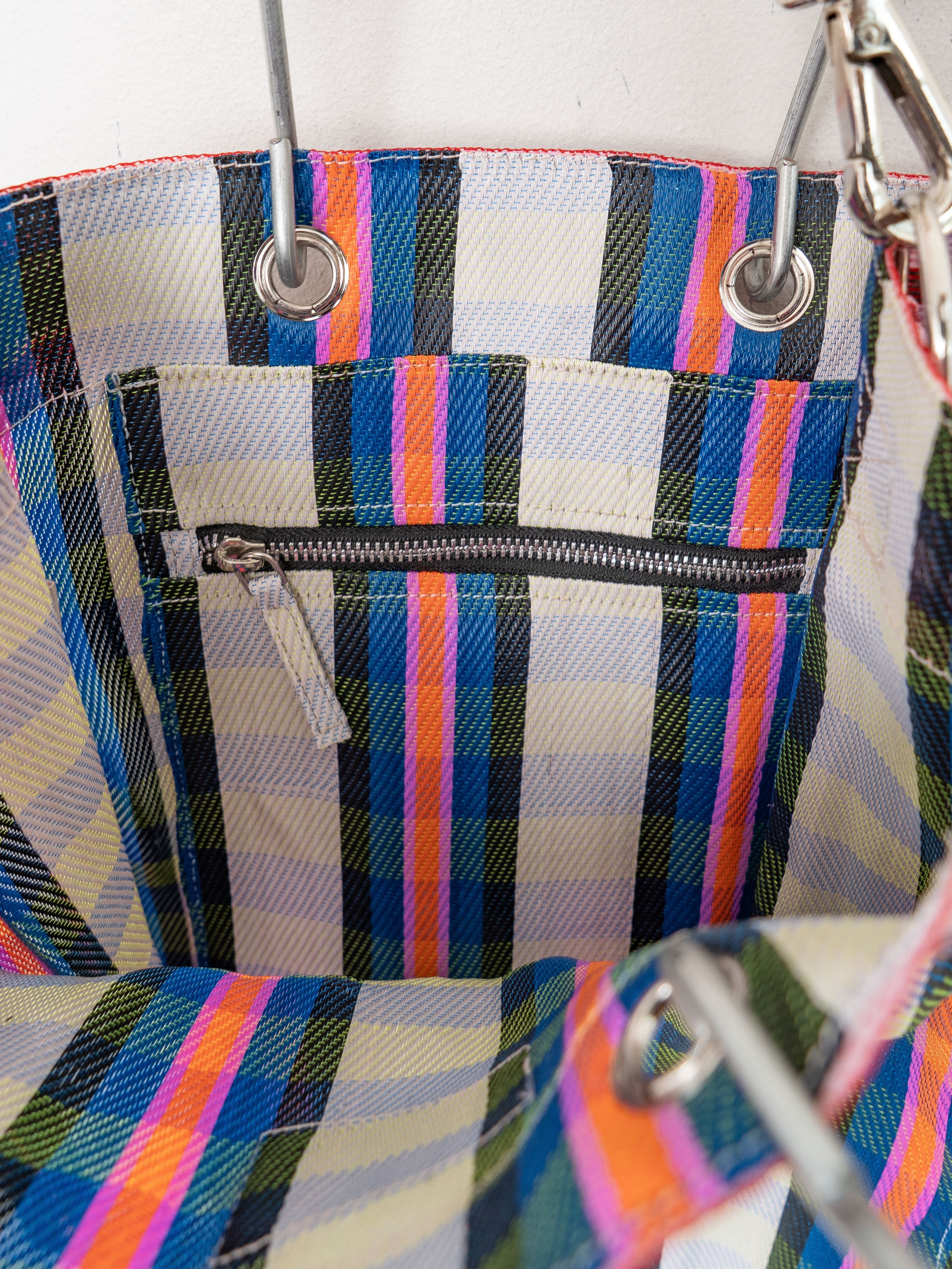 The Goa Market Recycled Nylon Tote Bag- Gumball Check