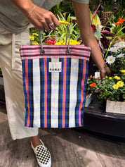 The Goa Market Recycled Nylon Tote Bag- Gumball Check
