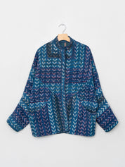 The Ishani Quilted Indigo Kantha Jacket