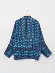 The Ishani Quilted Indigo Kantha Jacket