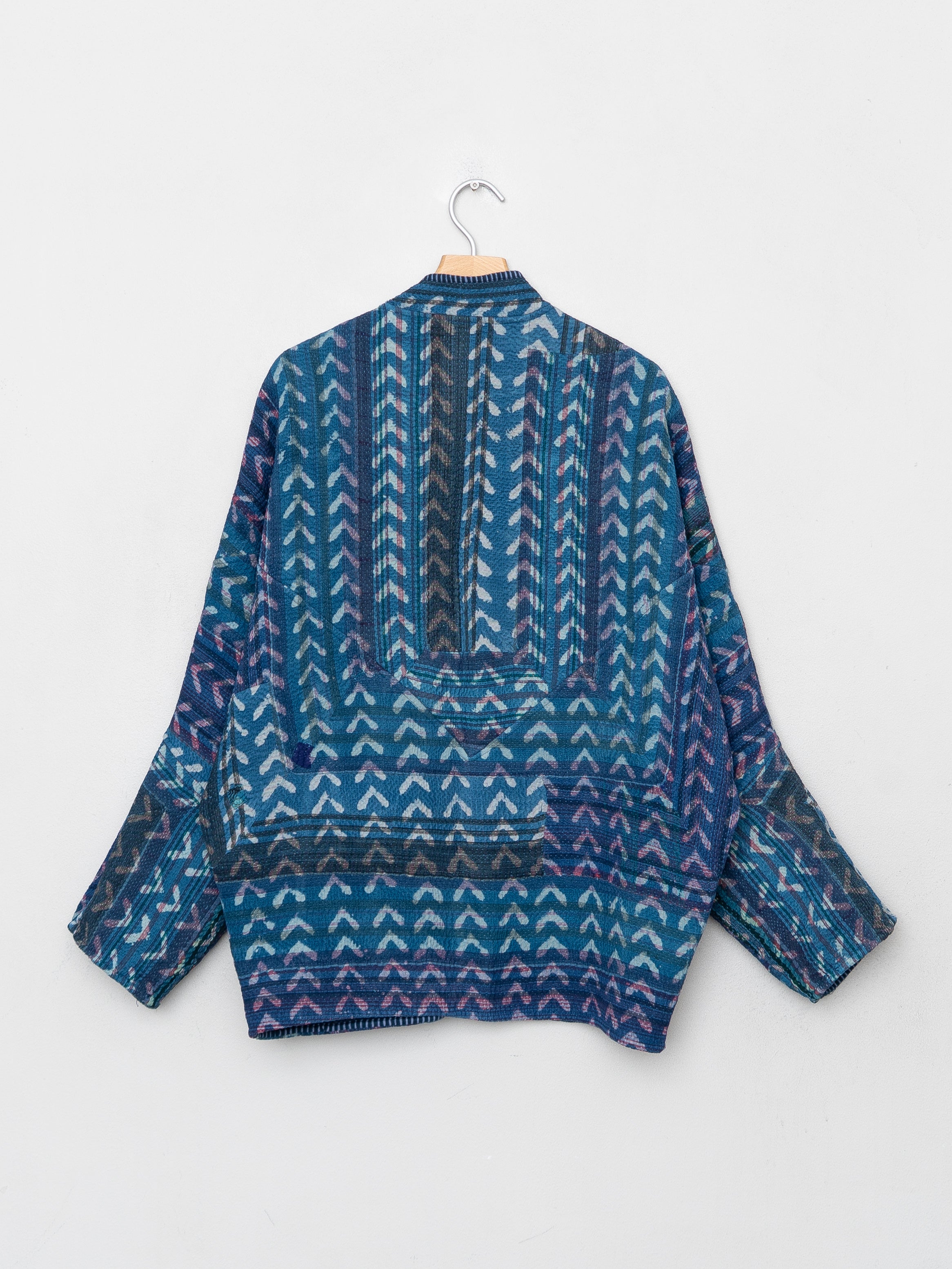 The Ishani Quilted Indigo Kantha Jacket