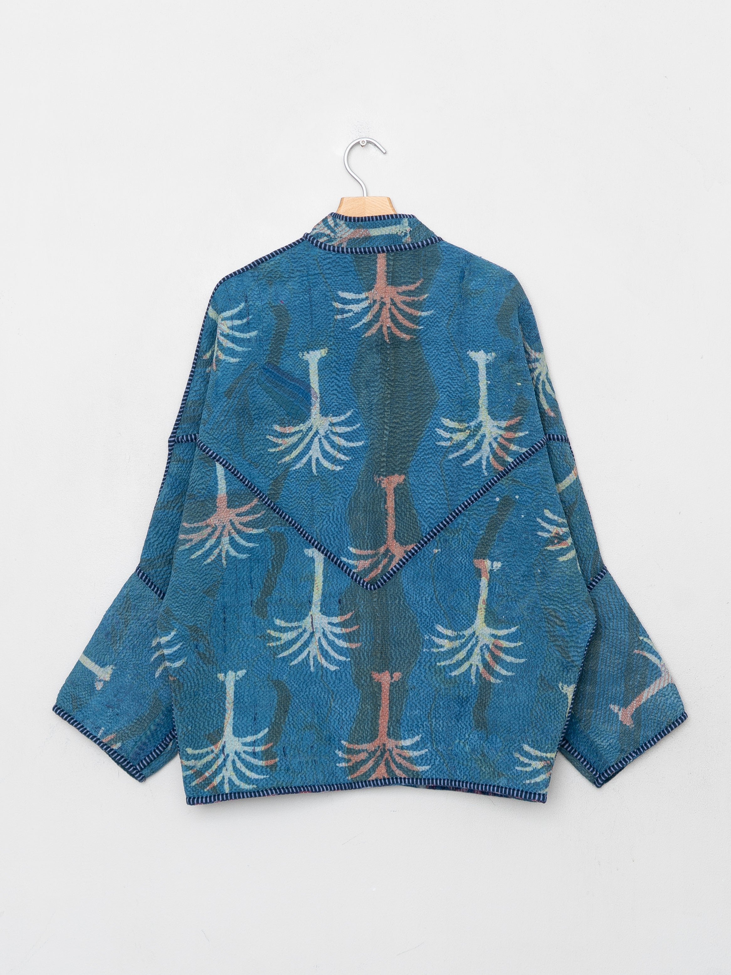 The Ishani Quilted Indigo Kantha Jacket