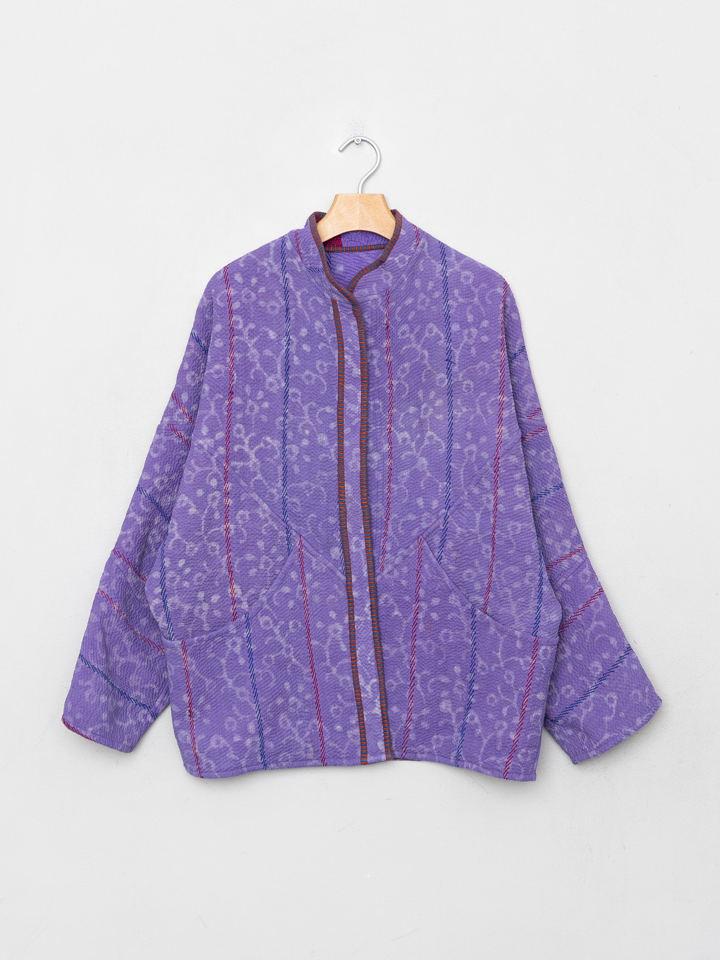 The Ishani Quilted Indigo Kantha Jacket