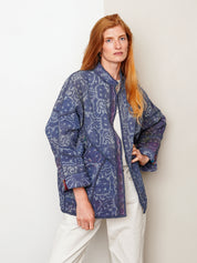 The Ishani Quilted Indigo Kantha Jacket