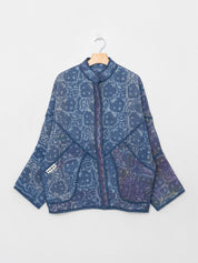 The Ishani Quilted Indigo Kantha Jacket