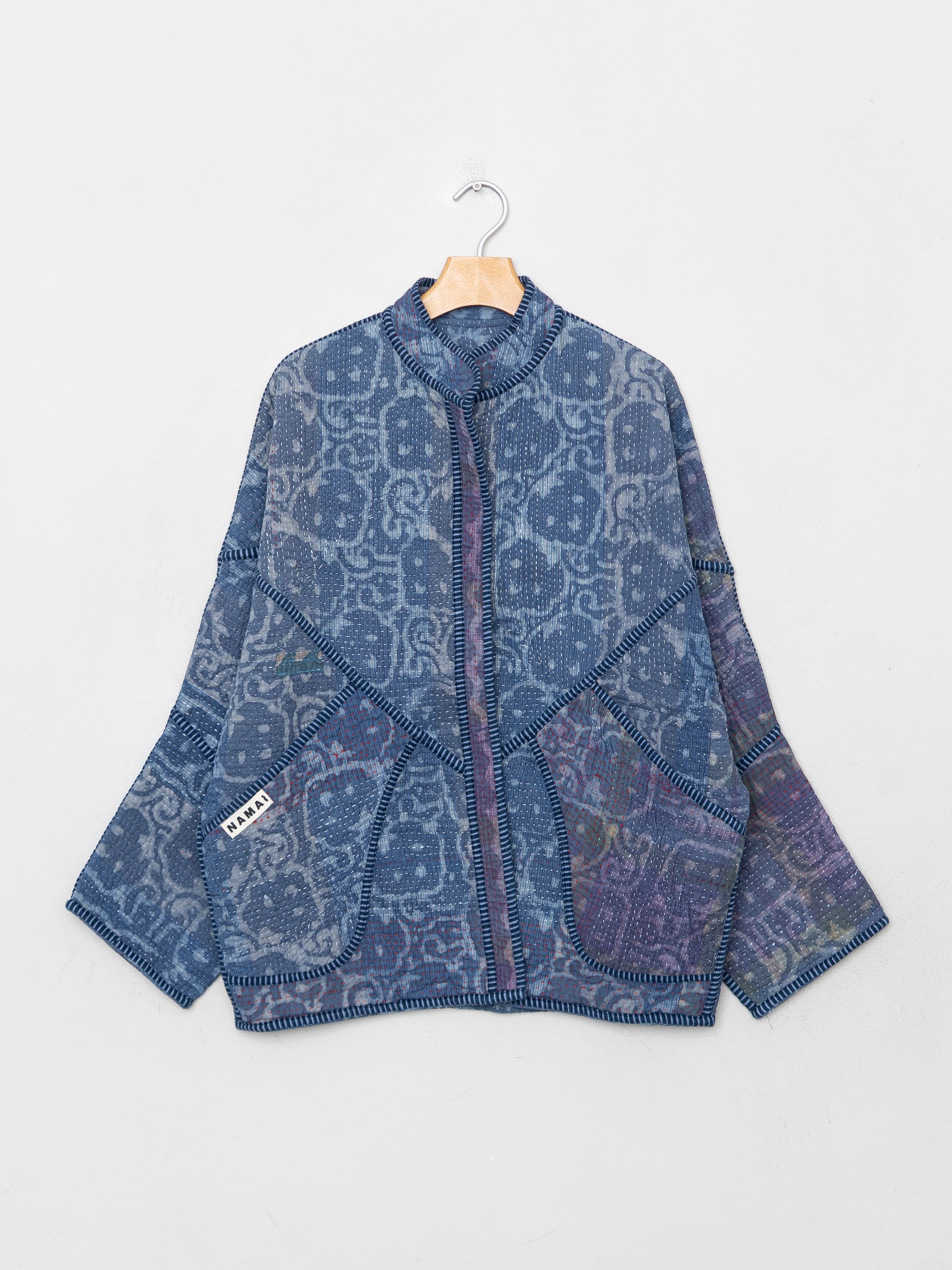 The Ishani Quilted Indigo Kantha Jacket