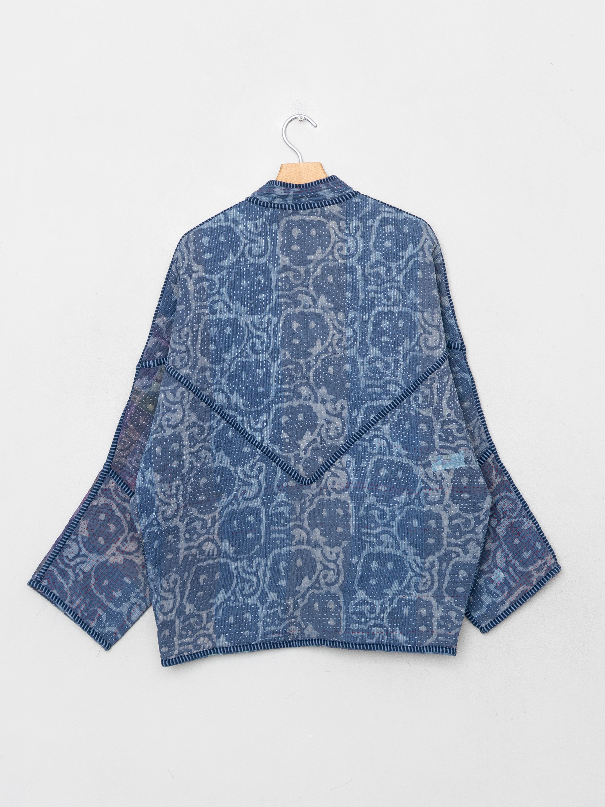 The Ishani Quilted Indigo Kantha Jacket