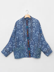 The Ishani Quilted Indigo Kantha Jacket
