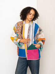 The Ladhiya Quilted Patchwork Kantha Jacket