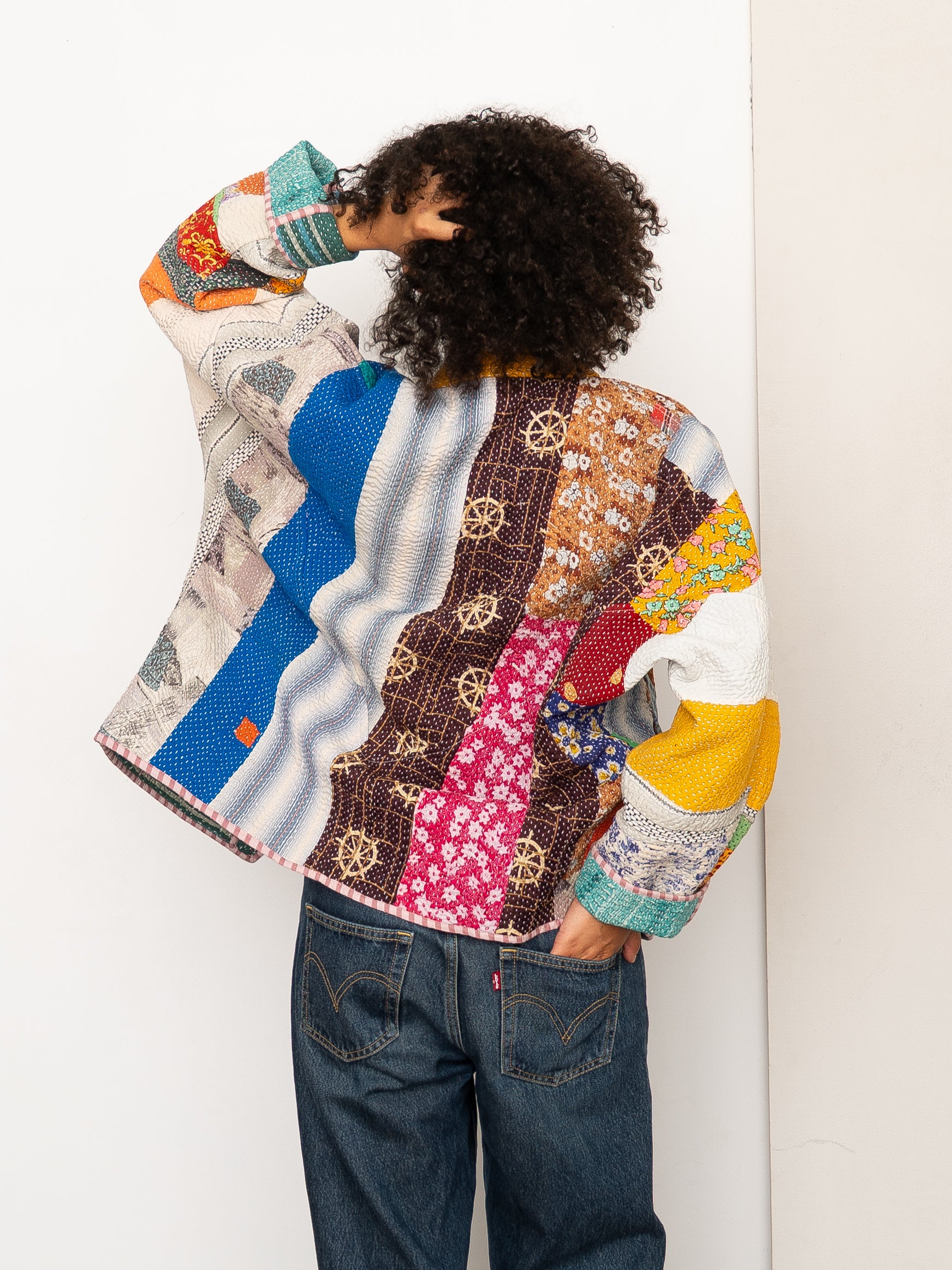 The Ladhiya Quilted Patchwork Kantha Jacket