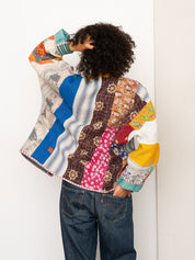 The Ladhiya Quilted Patchwork Kantha Jacket