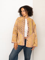 The Ladhiya Quilted Patchwork Kantha Jacket