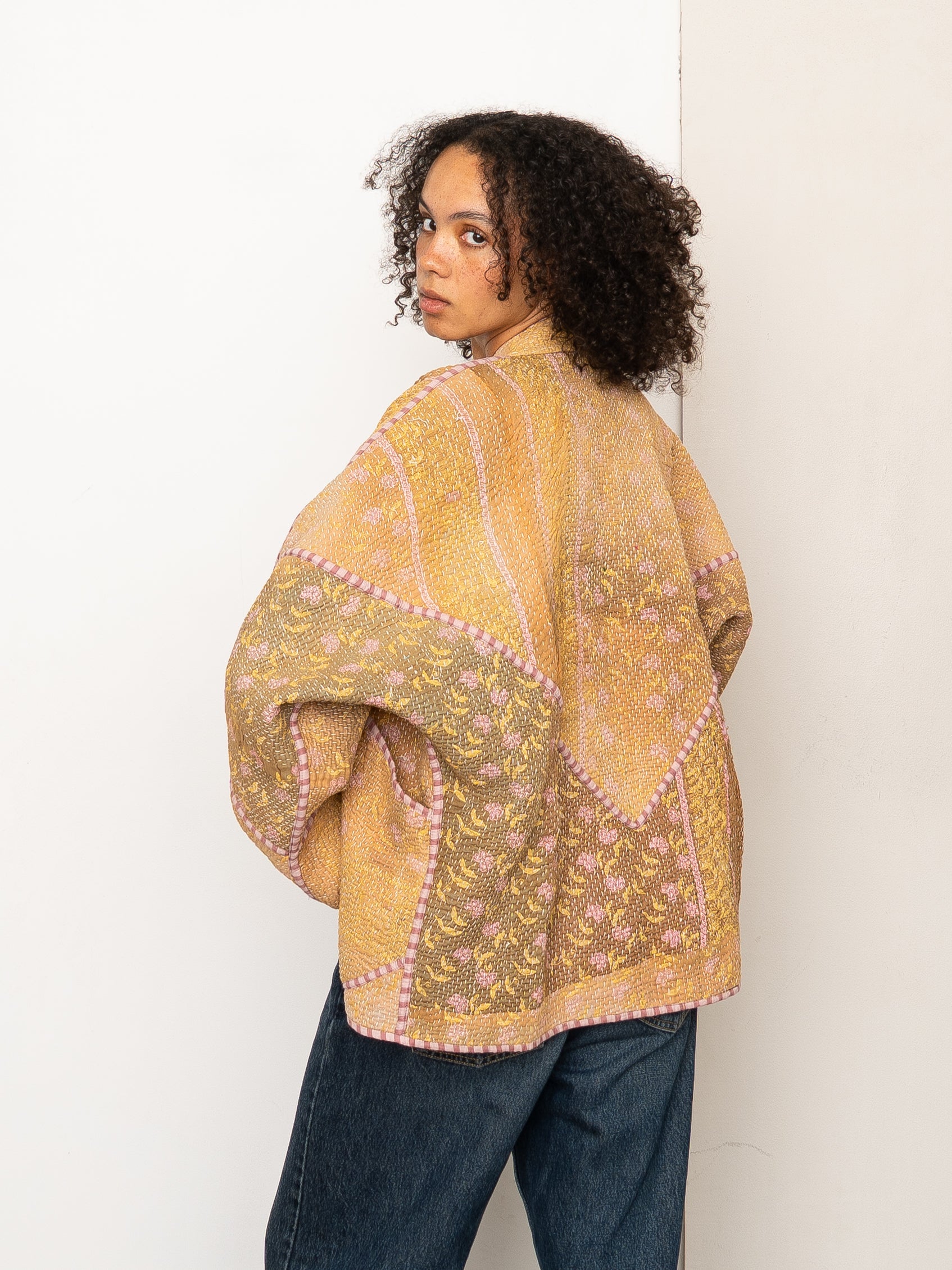 The Ladhiya Quilted Patchwork Kantha Jacket
