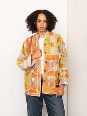 The Ladhiya Quilted Patchwork Kantha Jacket