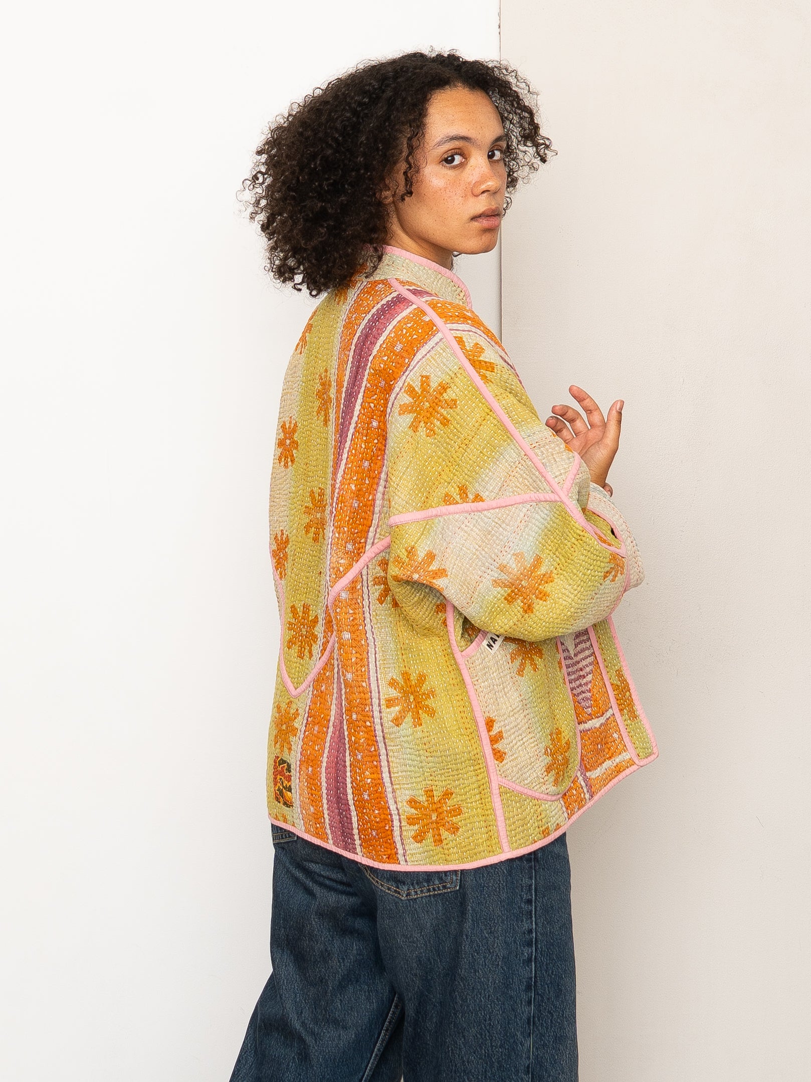 The Ladhiya Quilted Patchwork Kantha Jacket