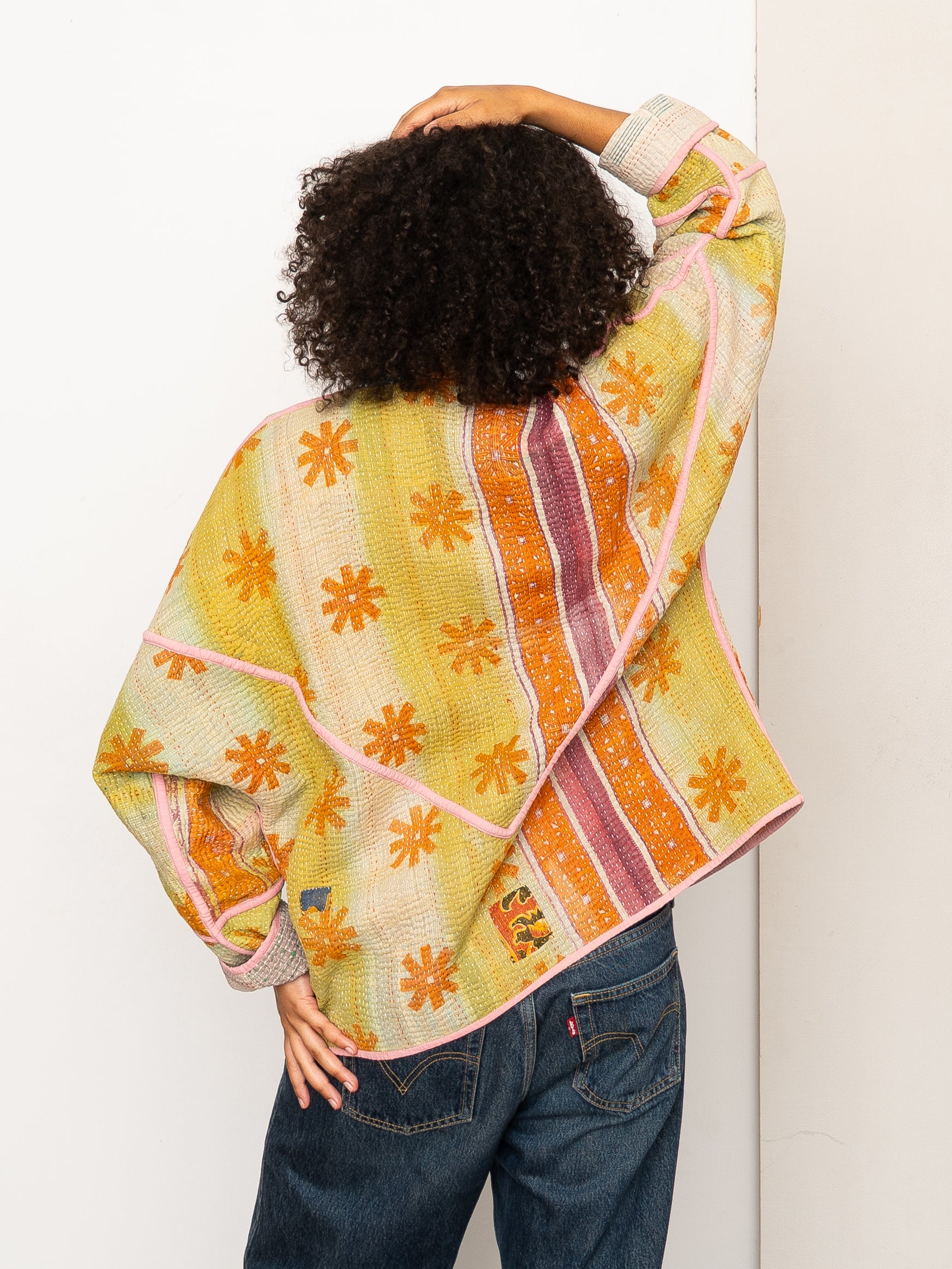 The Ladhiya Quilted Patchwork Kantha Jacket