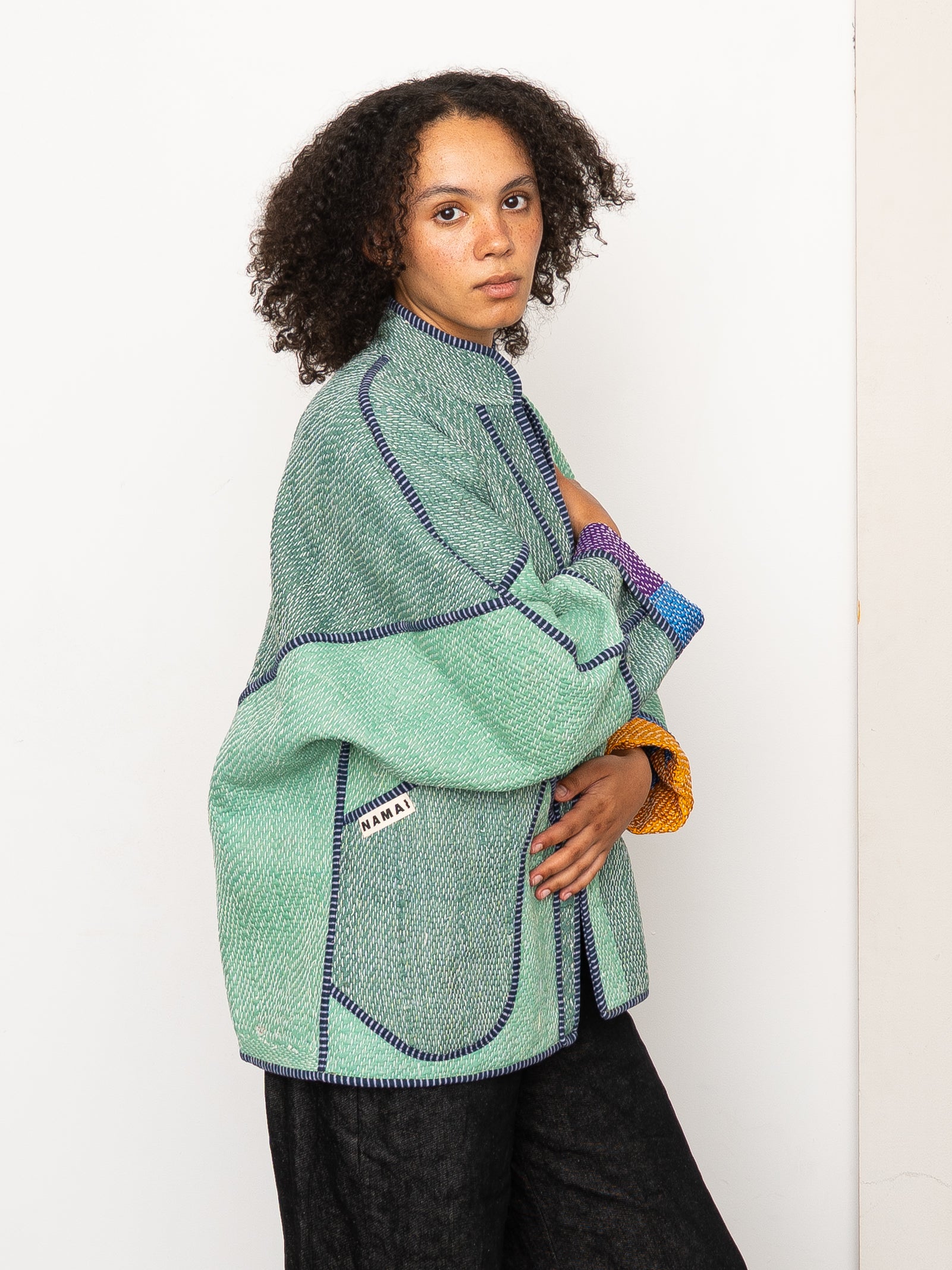 The Ladhiya Quilted Patchwork Kantha Jacket