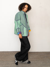 The Ladhiya Quilted Patchwork Kantha Jacket