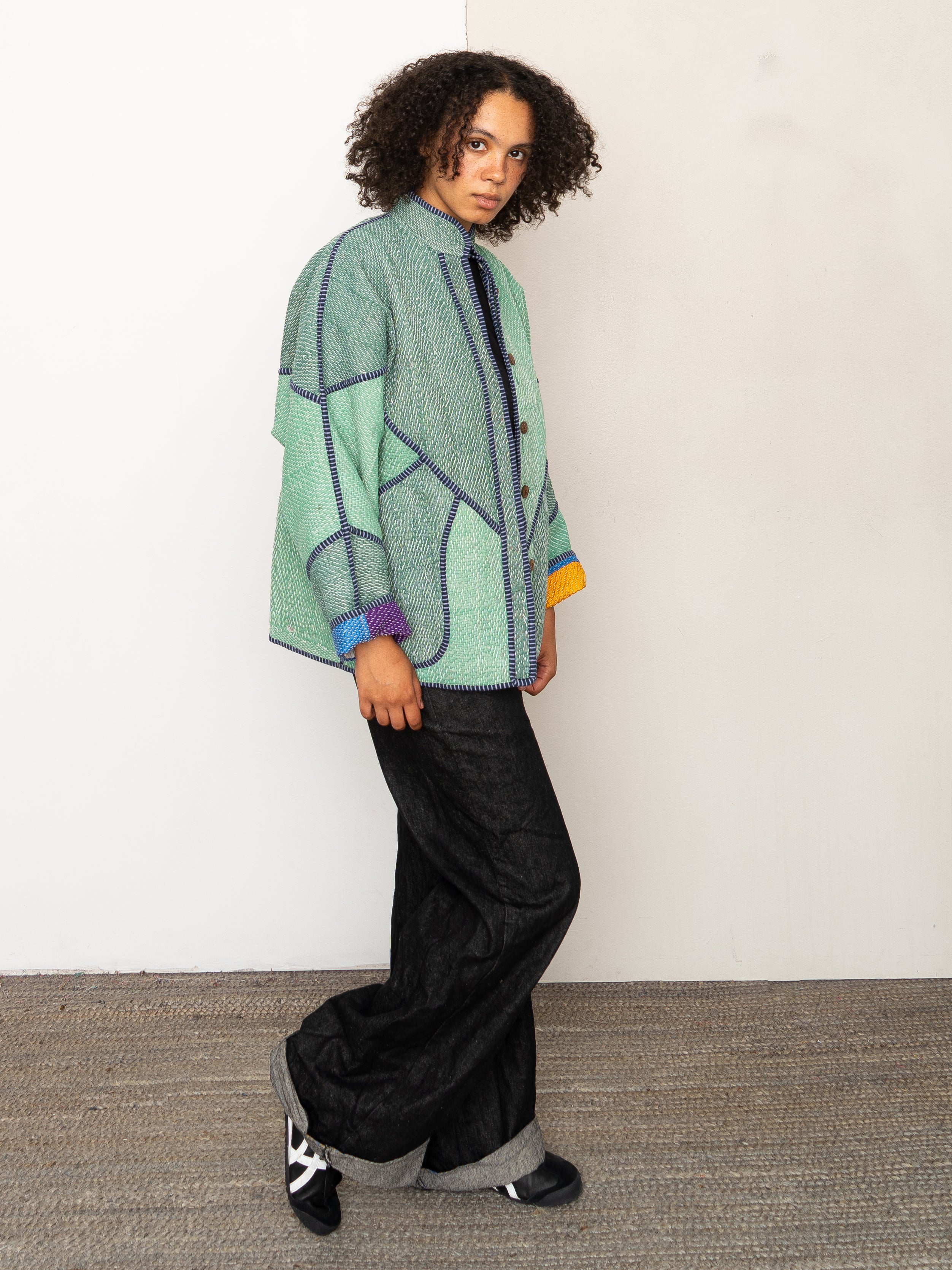 The Ladhiya Quilted Patchwork Kantha Jacket