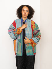 The Ladhiya Quilted Patchwork Kantha Jacket