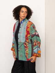 The Ladhiya Quilted Patchwork Kantha Jacket
