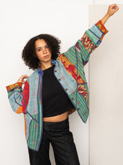 The Ladhiya Quilted Patchwork Kantha Jacket