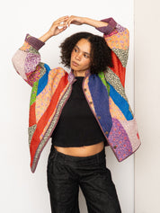 The Ladhiya Quilted Patchwork Kantha Jacket