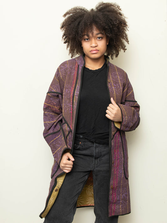 The Sai Quilted Plant Dyed Kantha Coat