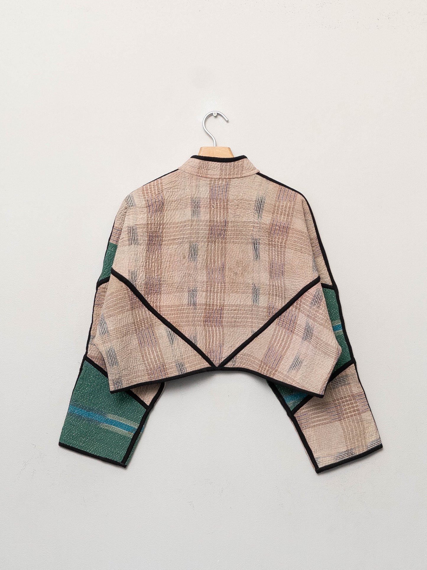 The Kaira Cropped Quilted Patchwork Kantha Jacket