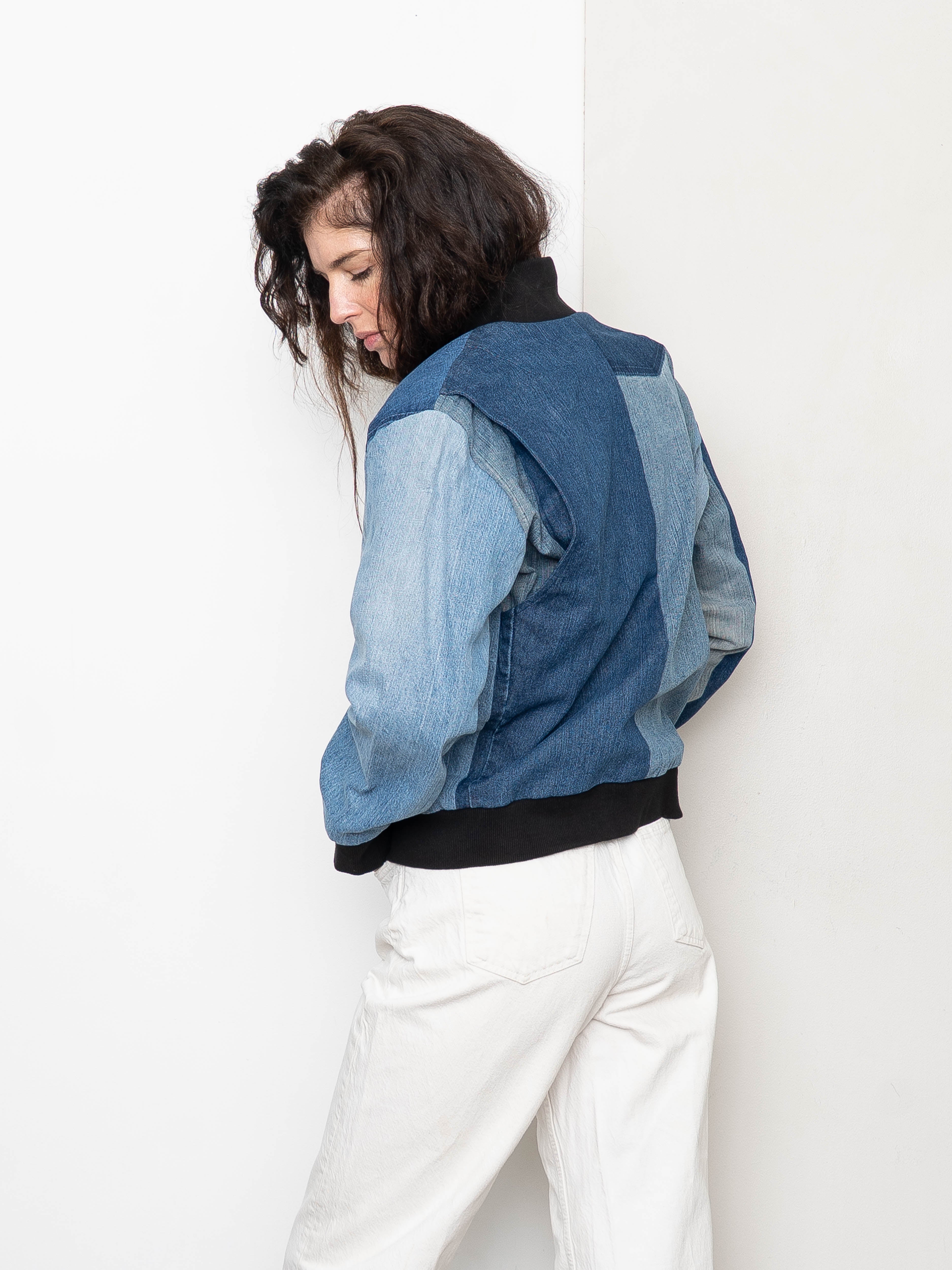 The Veda Denim Bomber Jacket - Medium