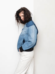 The Veda Denim Bomber Jacket - Medium