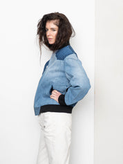 The Veda Denim Bomber Jacket - Medium