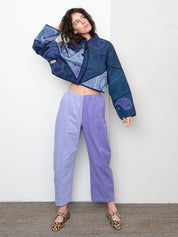 The Kaira Cropped Denim Suzani Jacket - Medium