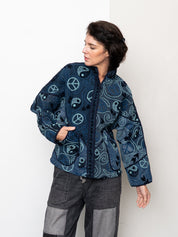 The Ladhiya Denim Suzani Jacket - Small