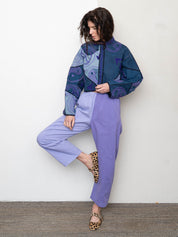 The Kaira Cropped Denim Suzani Jacket - Medium