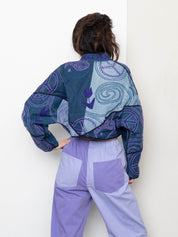 The Kaira Cropped Denim Suzani Jacket - Medium