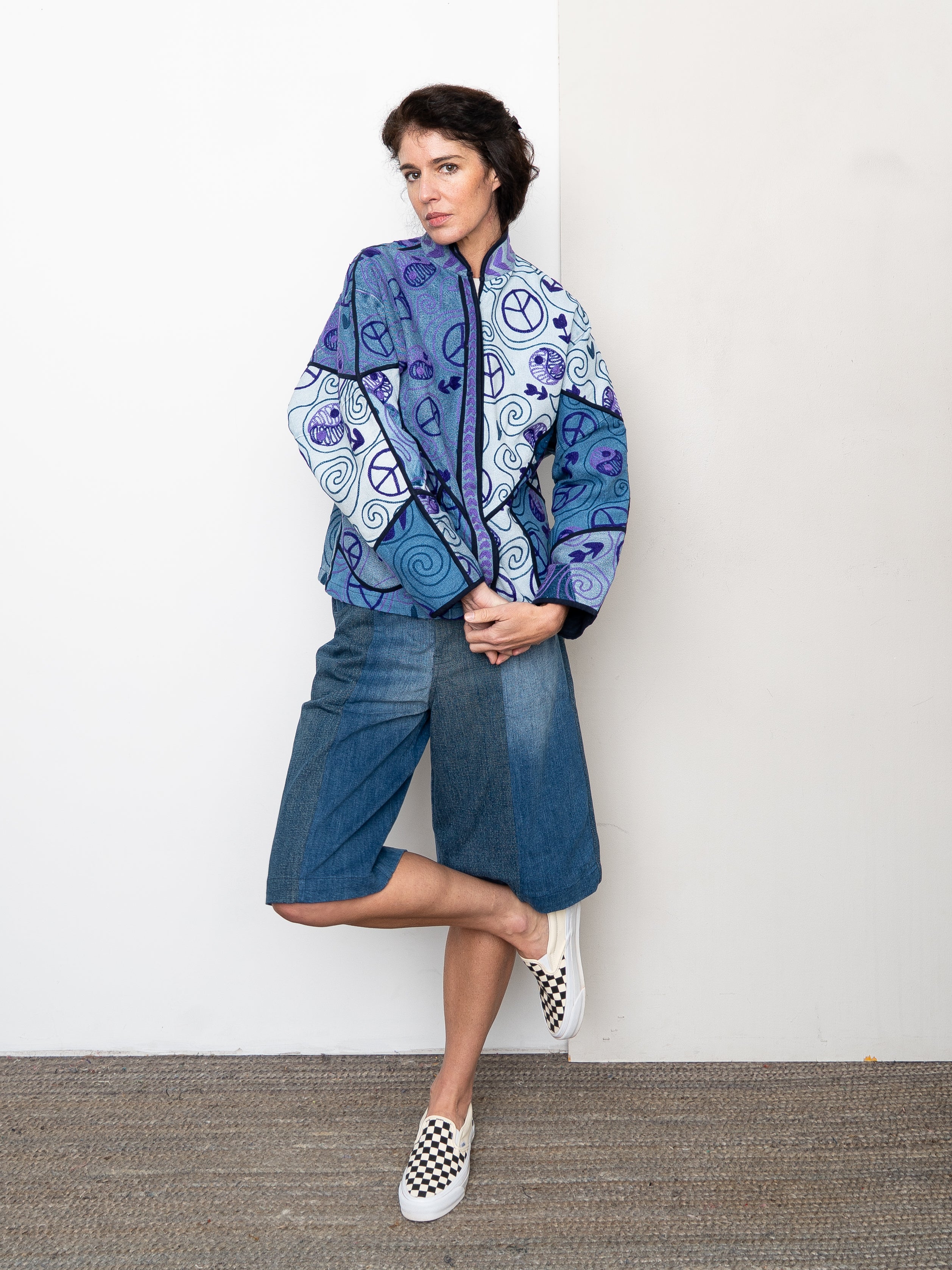 The Ladhiya Denim Suzani Jacket - Small
